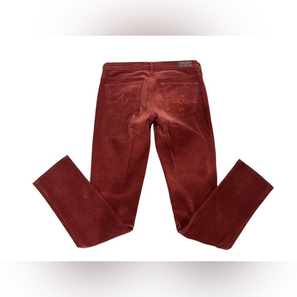 AG Adriano Goldschmied Women's 28 The Stevie Slim Straight Red Corduroy - Picture 3 of 11